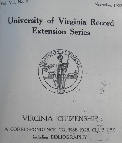 Virginia citizenship book - 1922